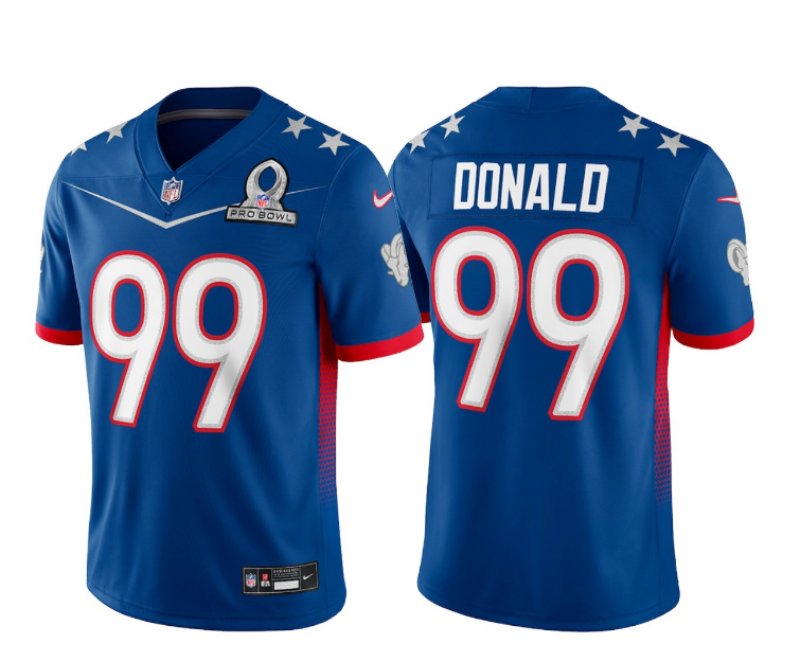 2022 Men Los Angeles Rams #99 Donald Nike blue Pro bowl Limited NFL Jersey  